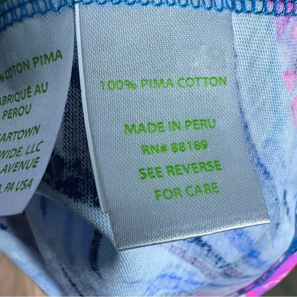 LILLY PULITZER Mr Peacock Blue Tweethearts DAPHNE Tunic Shirt Dress M Colorful - Picture 11 of 11